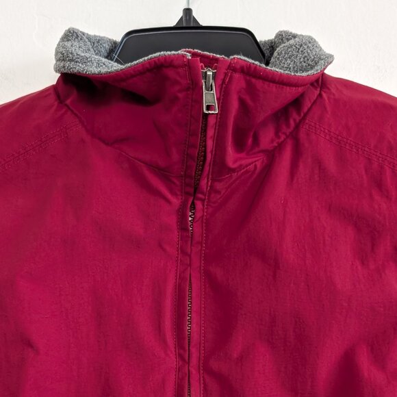 LL BEAN Vest‎ Women's M Red Nylon Fleece Lined Zip Outdoor Zip Pockets - Picture 3 of 11